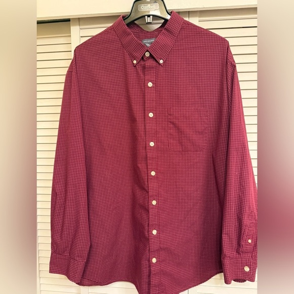 Van Heusen Other - Van Heusen Men’s 3XL  Red Casual Button Down Shirt Long Sleeve